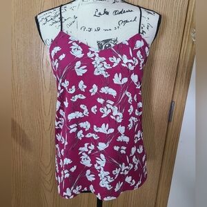 Express Barcelona Cami Keyhole Back Floral Print Spaghetti Strap Tank Top
